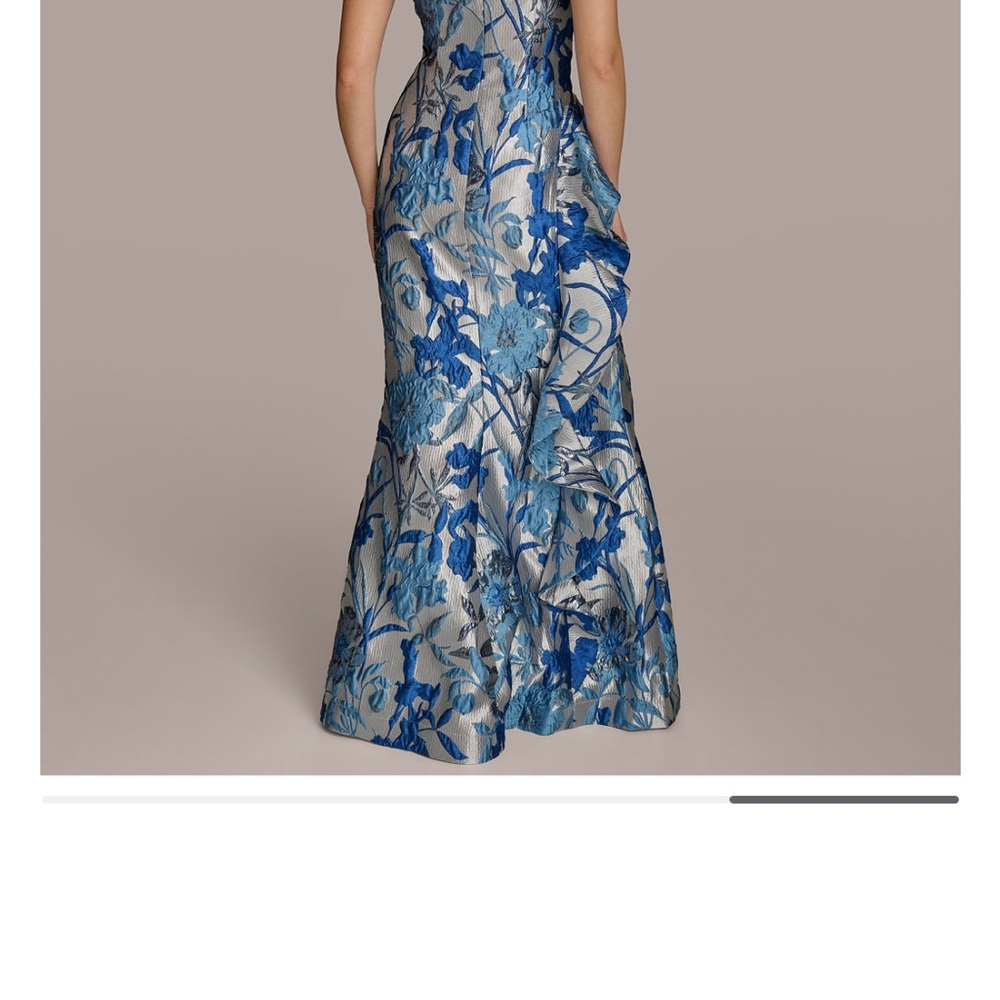 Elegant Blue Floral Dress
